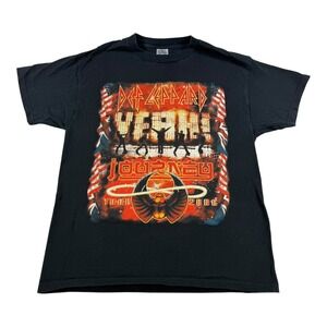 Def Leppard Journey Shirt Mens Medium Black 2006 Concert Tour Band Rock Music